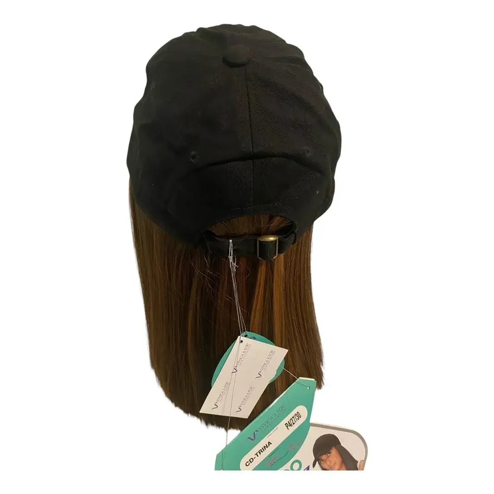 Vivica A Fox Trina Baseball Cap Wig Synthetic Hair Extension Hat NWT